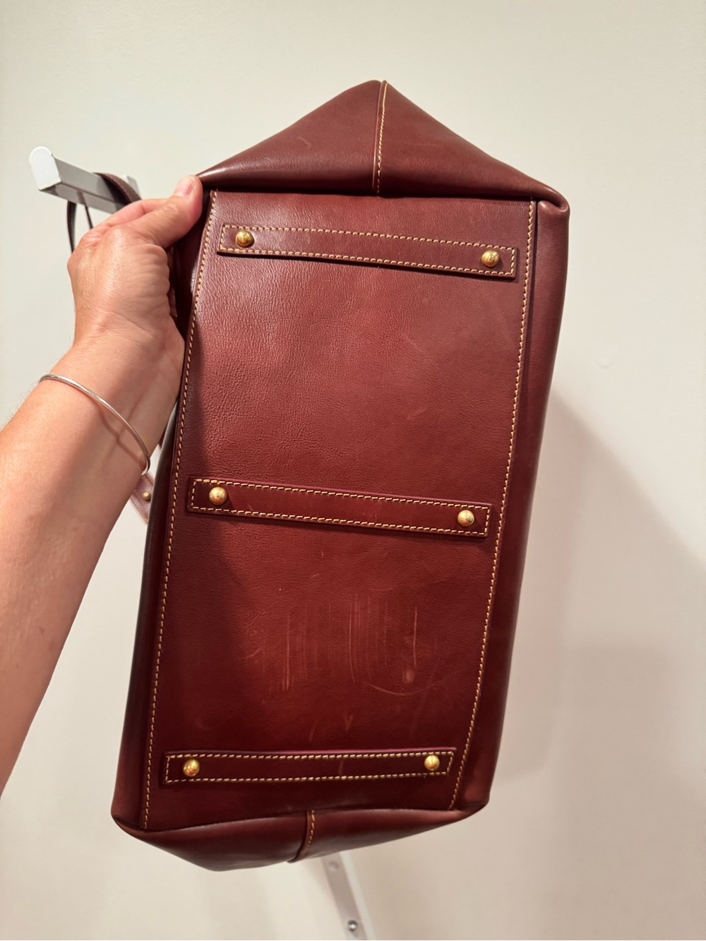 Dooney & Bourke Extra Large Florentine Leather Suzette Tote in Chestnut - Picture 14 of 14